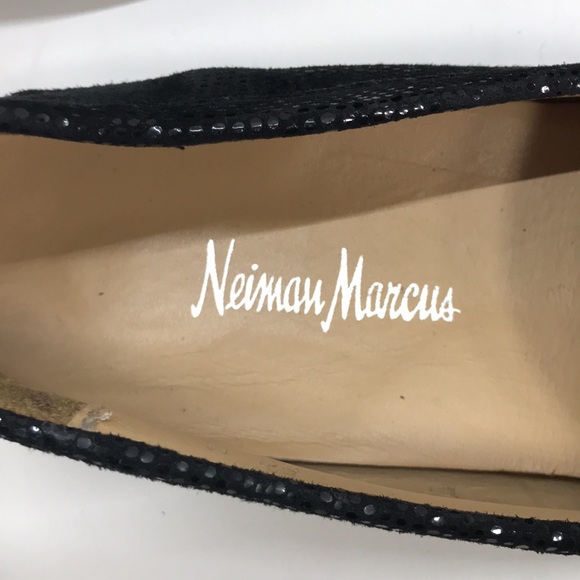 Neiman Marcus Black Leather Penny Loafer Driving Shoes